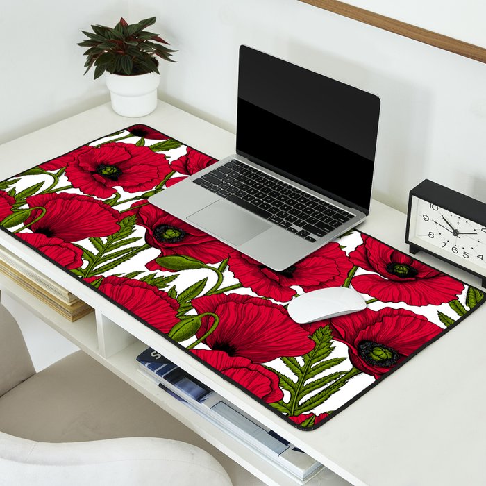 Red Poppy garden 2 Desk Mat Gallery Image 2