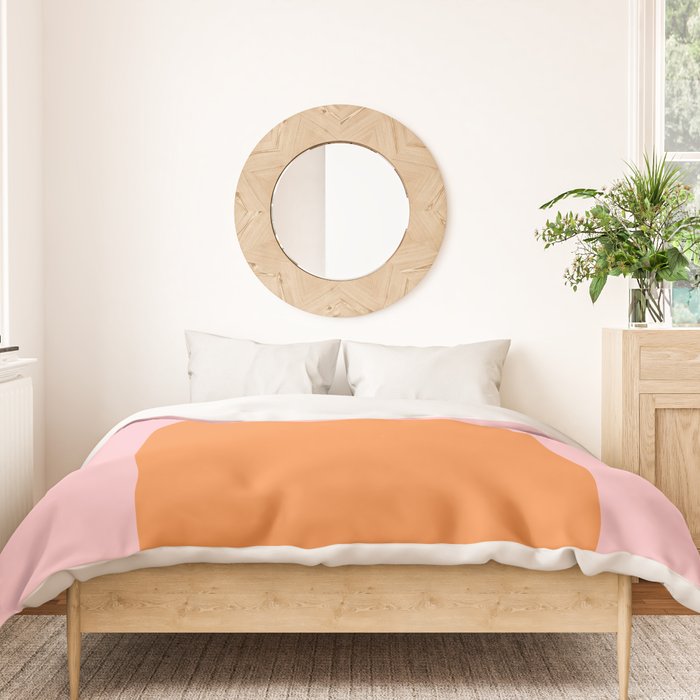 Minimal Modern Archway Color Block in Orange and Pink Duvet Cover Gallery Image 3