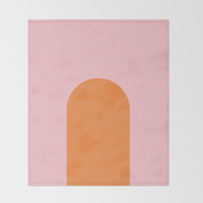 Minimal Modern Archway Color Block in Orange and Pink Throw Blanket Gallery Image 2