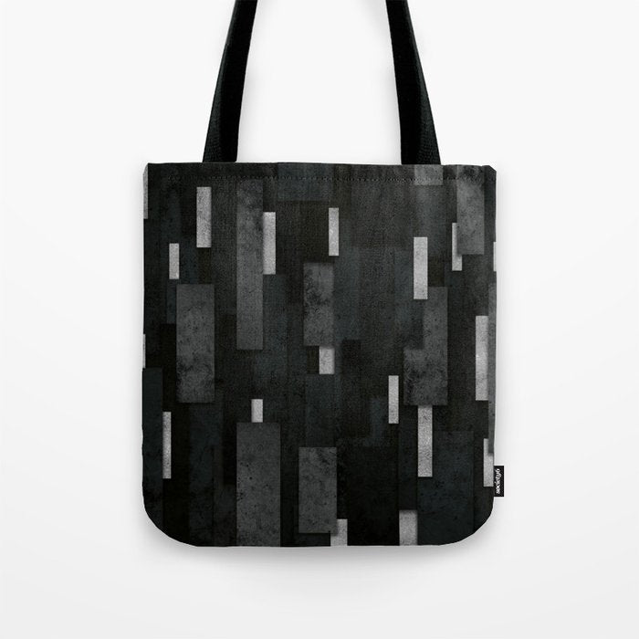 Silver and Black Urban Charcoal Spires Tote Bag Gallery Image 1
