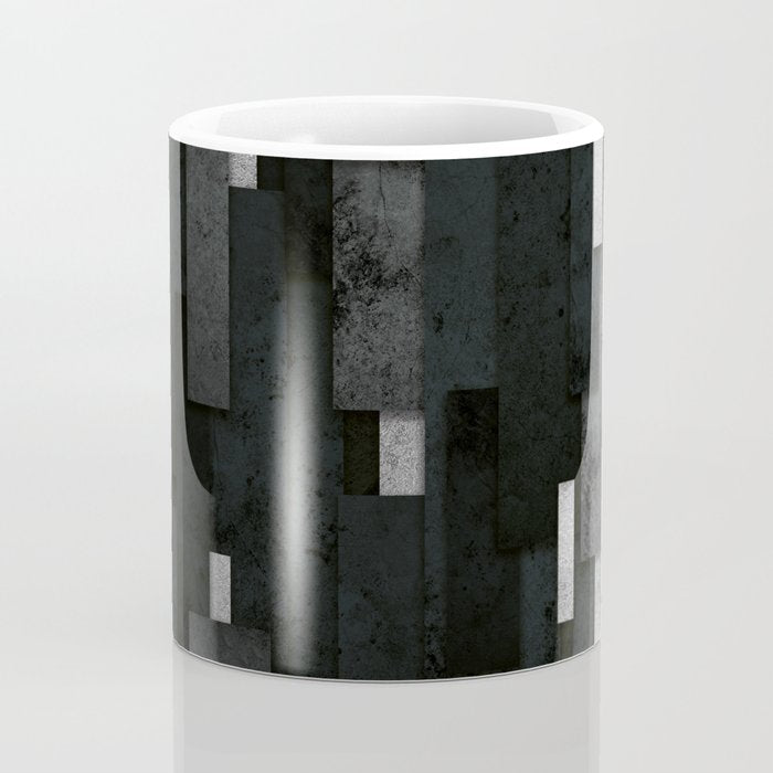 Silver and Black Urban Charcoal Spires Coffee Mug Gallery Image 4