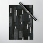 Silver and Black Urban Charcoal Spires Wrapping Paper Gallery Image 1