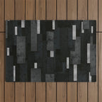 Silver and Black Urban Charcoal Spires Outdoor Rug Gallery Image 1
