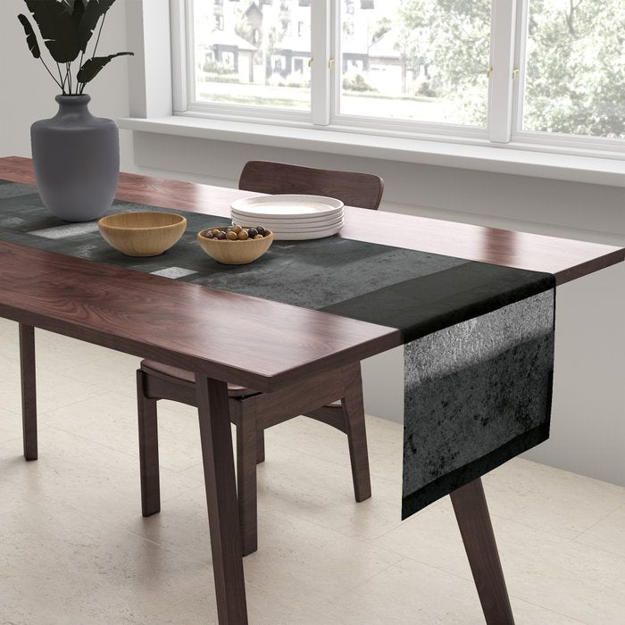 Silver and Black Urban Charcoal Spires Table Runner Gallery Image 2