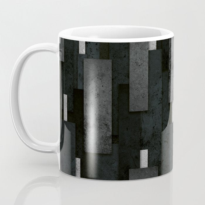 Silver and Black Urban Charcoal Spires Coffee Mug Gallery Image 3