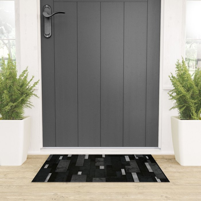 Silver and Black Urban Charcoal Spires Welcome Mat Gallery Image 3