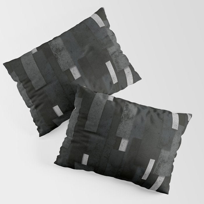 Silver and Black Urban Charcoal Spires Pillow Sham Gallery Image 3