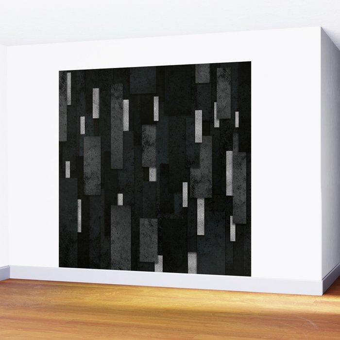 Silver and Black Urban Charcoal Spires Wall Mural Gallery Image 2