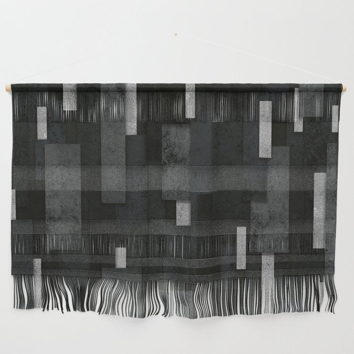 Silver and Black Urban Charcoal Spires Wall Hanging Gallery Image 1