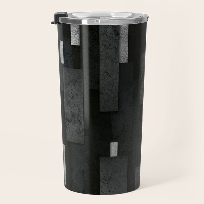 Silver and Black Urban Charcoal Spires Travel Mug Gallery Image 3