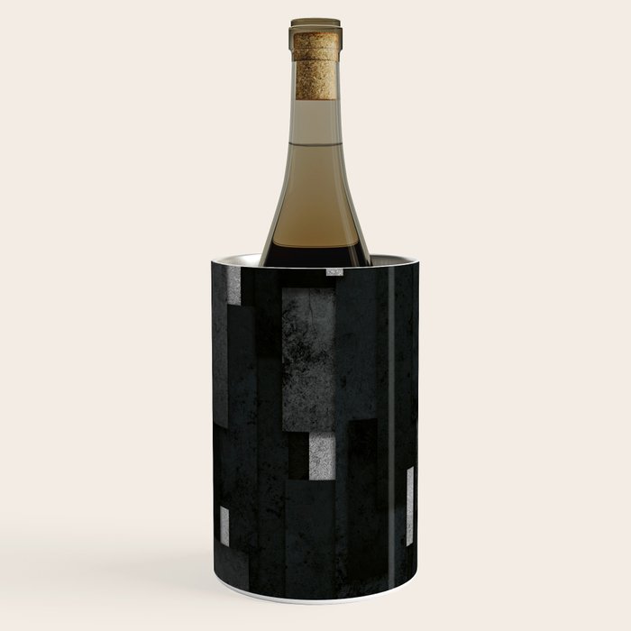 Silver and Black Urban Charcoal Spires Wine Chiller Gallery Image 1