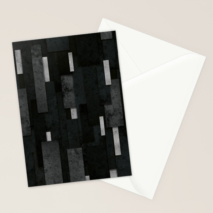 Silver and Black Urban Charcoal Spires Stationery Card Gallery Image 2