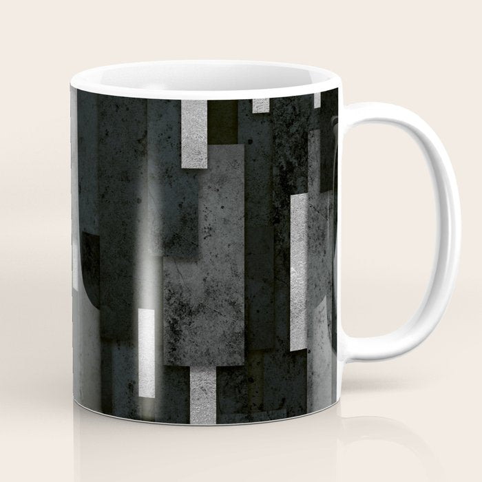 Silver and Black Urban Charcoal Spires Coffee Mug Gallery Image 1