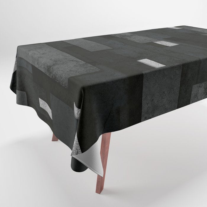 Silver and Black Urban Charcoal Spires Tablecloth Gallery Image 1