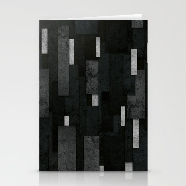 Silver and Black Urban Charcoal Spires Stationery Card Gallery Image 1