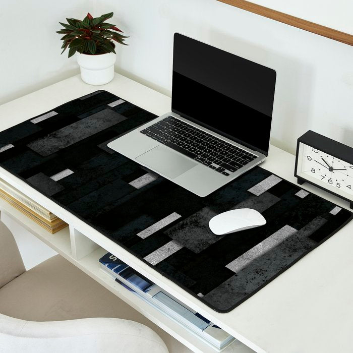 Silver and Black Urban Charcoal Spires Desk Mat Gallery Image 2