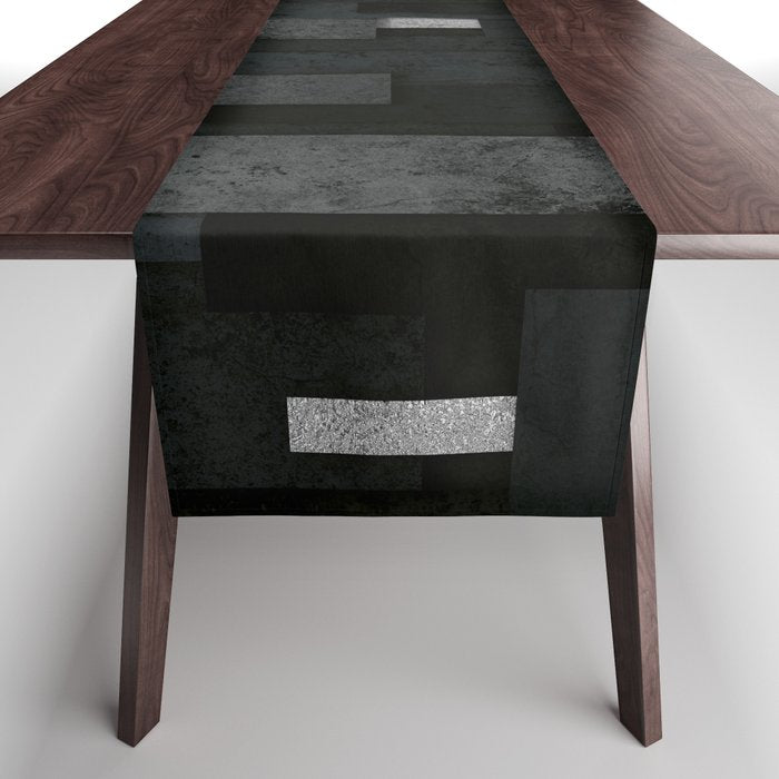 Silver and Black Urban Charcoal Spires Table Runner Gallery Image 1
