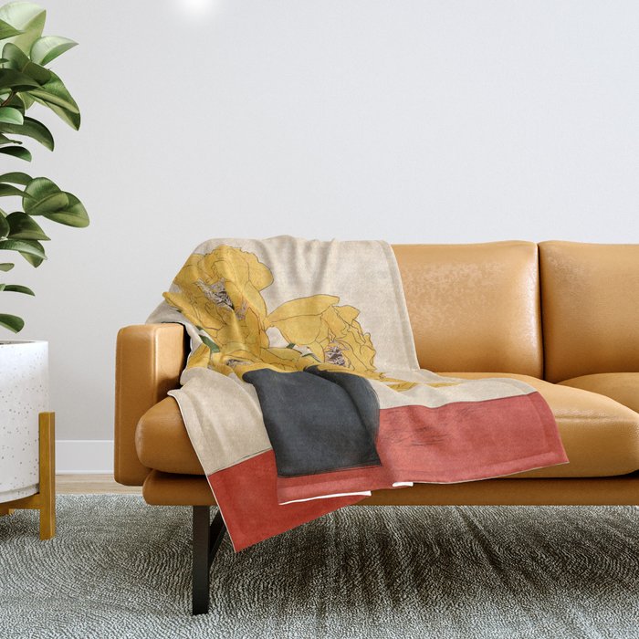 Bouquet Gift Yellow Throw Blanket Gallery Image 1