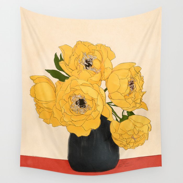 Bouquet Gift Yellow Wall Tapestry Gallery Image 1