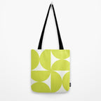 Bauhaus Mid Century Modern Geometric III Lime Green Tote Bag Gallery Image 2