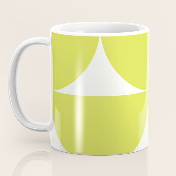 Bauhaus Mid Century Modern Geometric III Lime Green Coffee Mug Gallery Image 3
