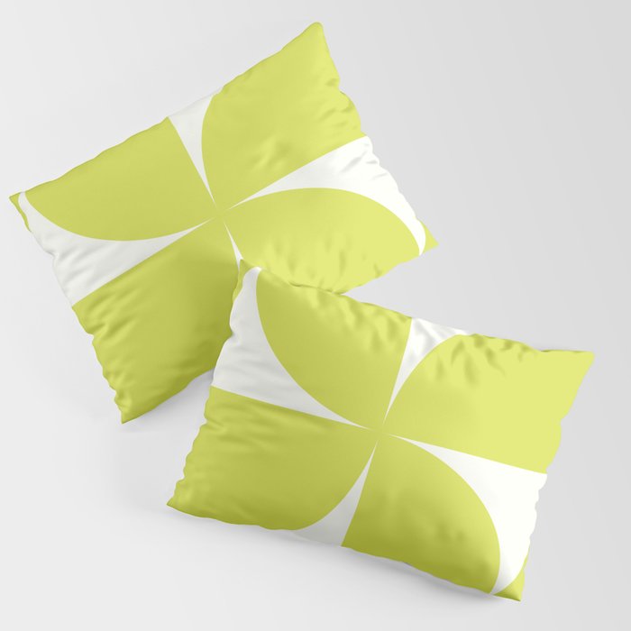 Bauhaus Mid Century Modern Geometric III Lime Green Pillow Sham Gallery Image 3