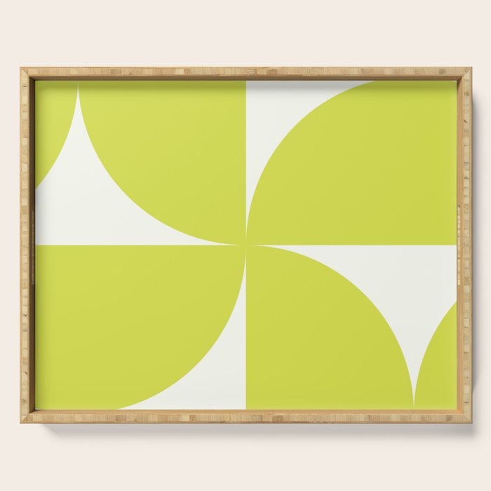 Bauhaus Mid Century Modern Geometric III Lime Green Serving Tray Gallery Image 1