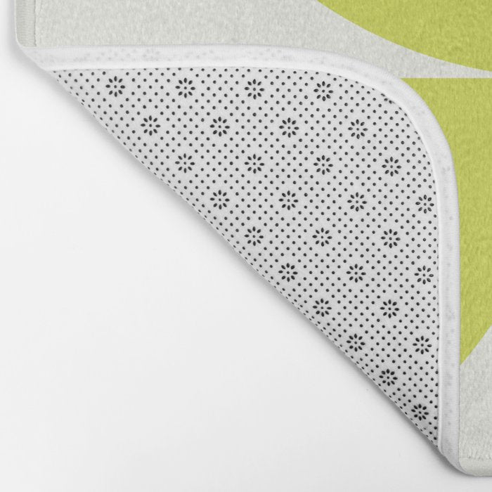Bauhaus Mid Century Modern Geometric III Lime Green Bath Mat Gallery Image 2