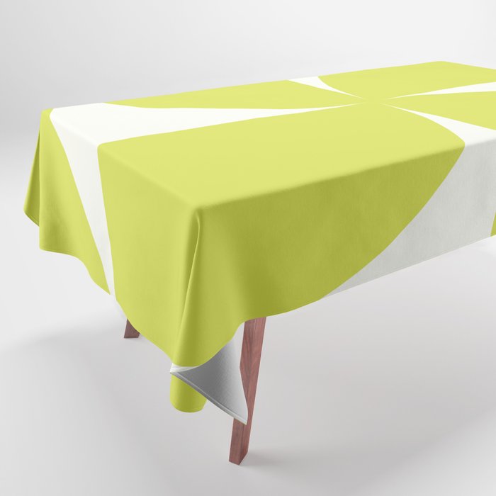 Bauhaus Mid Century Modern Geometric III Lime Green Tablecloth Gallery Image 1