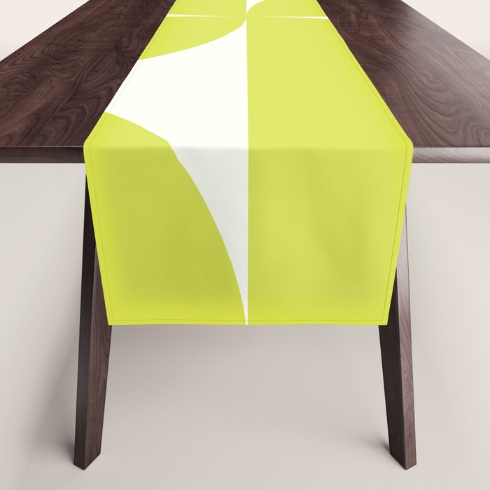 Bauhaus Mid Century Modern Geometric III Lime Green Table Runner Gallery Image 1