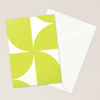 Bauhaus Mid Century Modern Geometric III Lime Green Stationery Card Gallery Image 2