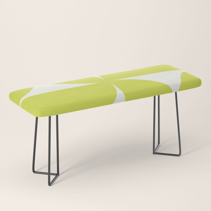 Bauhaus Mid Century Modern Geometric III Lime Green Bench Gallery Image 1
