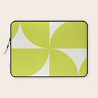 Bauhaus Mid Century Modern Geometric III Lime Green Laptop Sleeve Gallery Image 1
