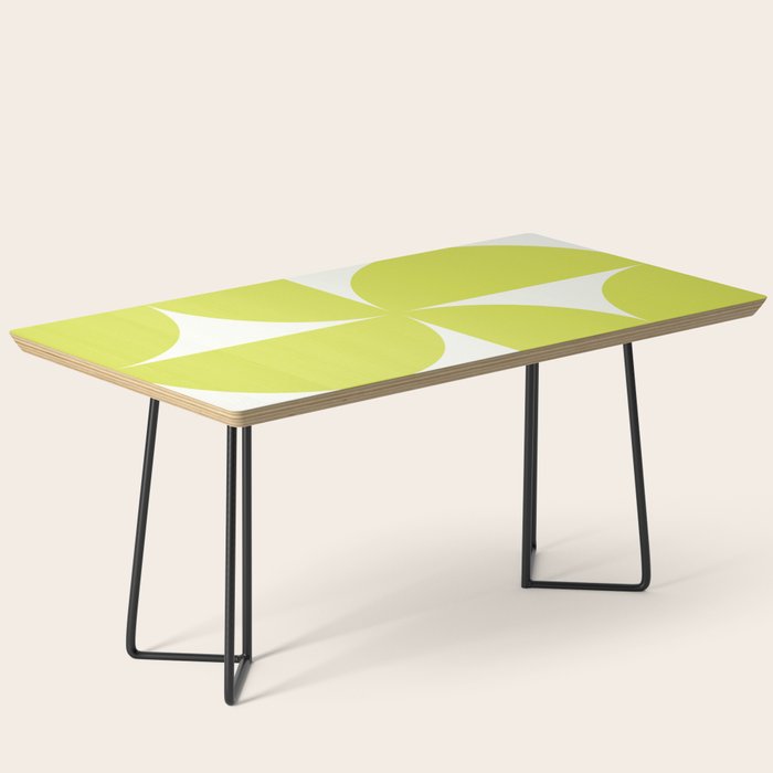 Bauhaus Mid Century Modern Geometric III Lime Green Coffee Table Gallery Image 1