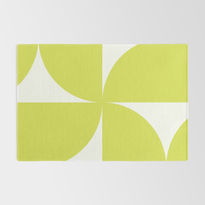 Bauhaus Mid Century Modern Geometric III Lime Green Rug Gallery Image 2