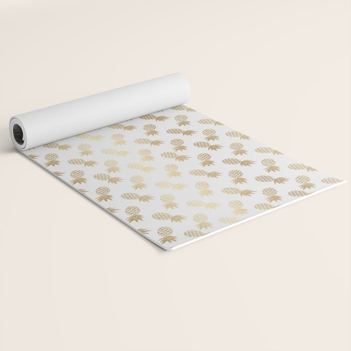 Gold Pineapple Pattern Yoga Mat Gallery Image 2