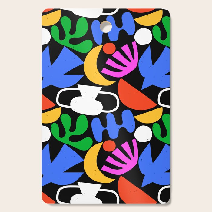 Colorful abstract organic shape art pattern  Cutting Board Gallery Image 1