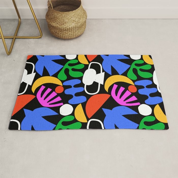 Colorful abstract organic shape art pattern  Rug Gallery Image 1