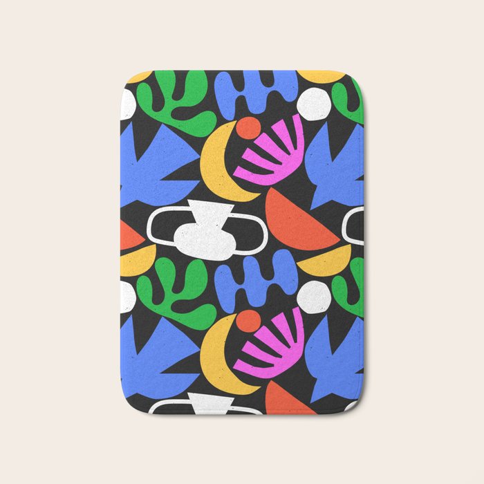 Colorful abstract organic shape art pattern  Bath Mat Gallery Image 1