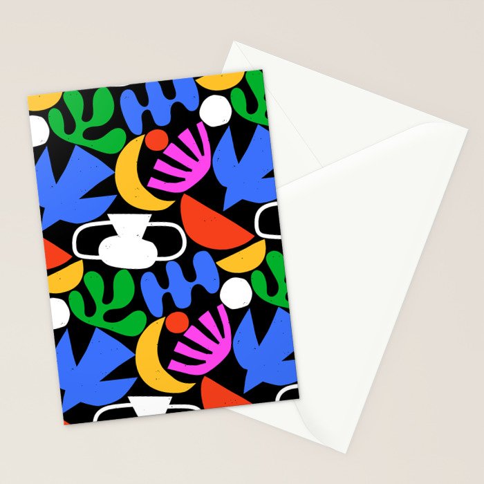 Colorful abstract organic shape art pattern  Stationery Card Gallery Image 2