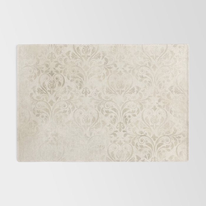 Elegant Ivory Damask 2 Rug Gallery Image 2
