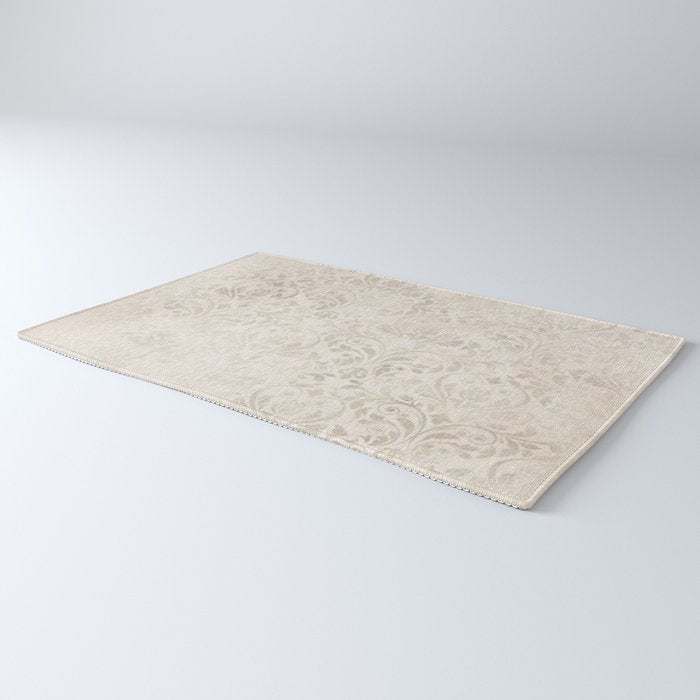Elegant Ivory Damask 2 Rug Gallery Image 3
