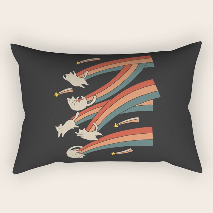 Cat Landscape 164: The Shooting Stars Rectangular Pillow Gallery Image 2