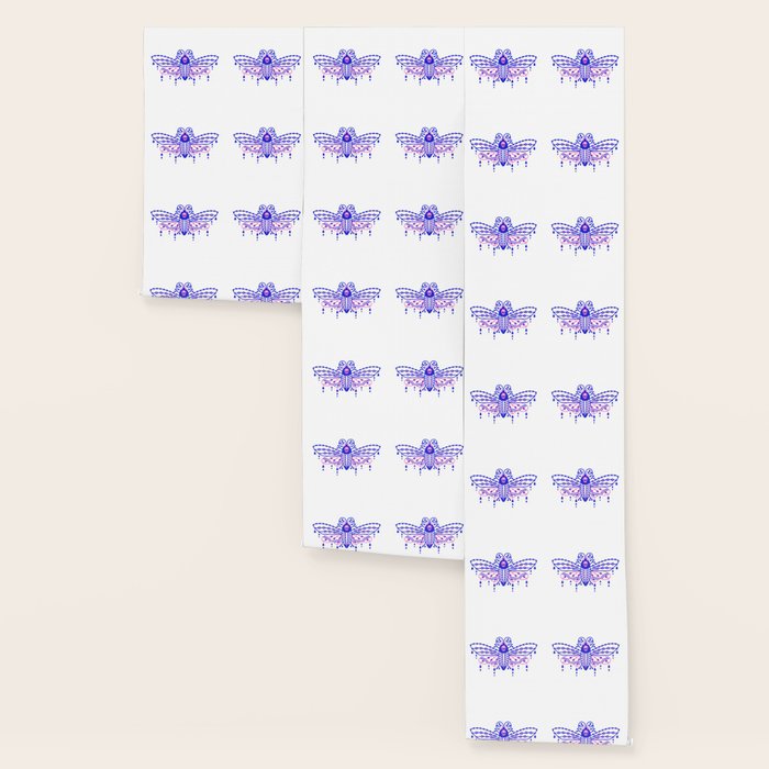 Death's Head Hawkmoth - Indigo & Pink Palette Wallpaper Gallery Image 3