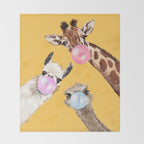 Bubble Gum Gang in Yellow Throw Blanket Gallery Image 2