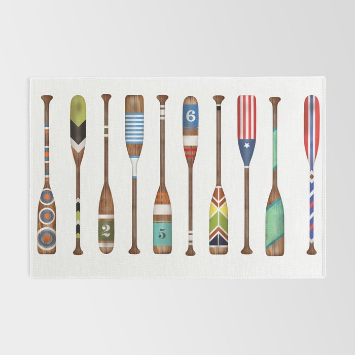 Lake life color paddles oar lake  Rug Gallery Image 2