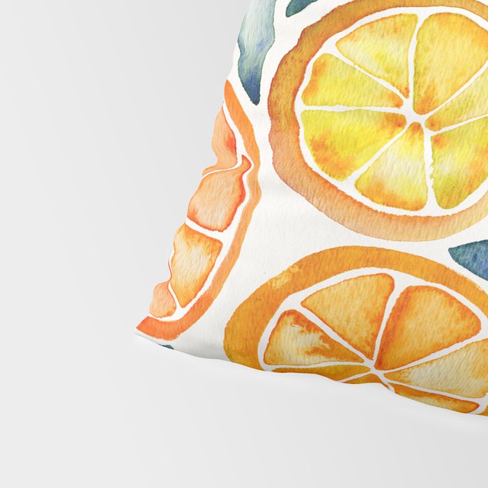 Sliced Citrus Watercolor Pillow Sham Gallery Image 4
