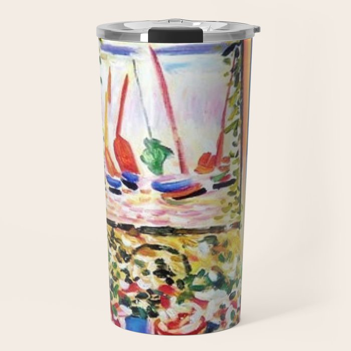The Open Window Coastal - Floral and Maritime Collioure oil painting by Henri Matisse oil paint Travel Mug Gallery Image 1