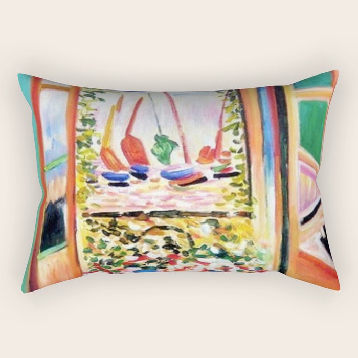 The Open Window Coastal - Floral and Maritime Collioure oil painting by Henri Matisse oil paint Rectangular Pillow Gallery Image 1