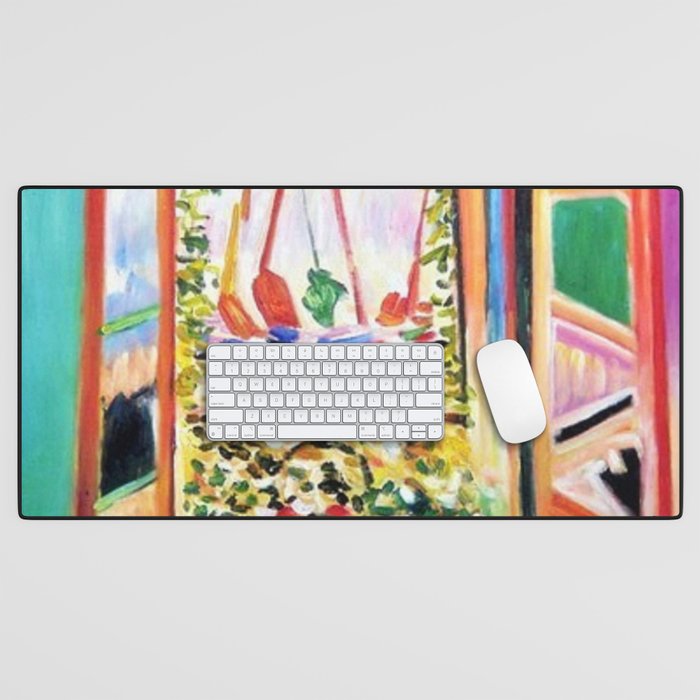 The Open Window Coastal - Floral and Maritime Collioure oil painting by Henri Matisse oil paint Desk Mat Gallery Image 1